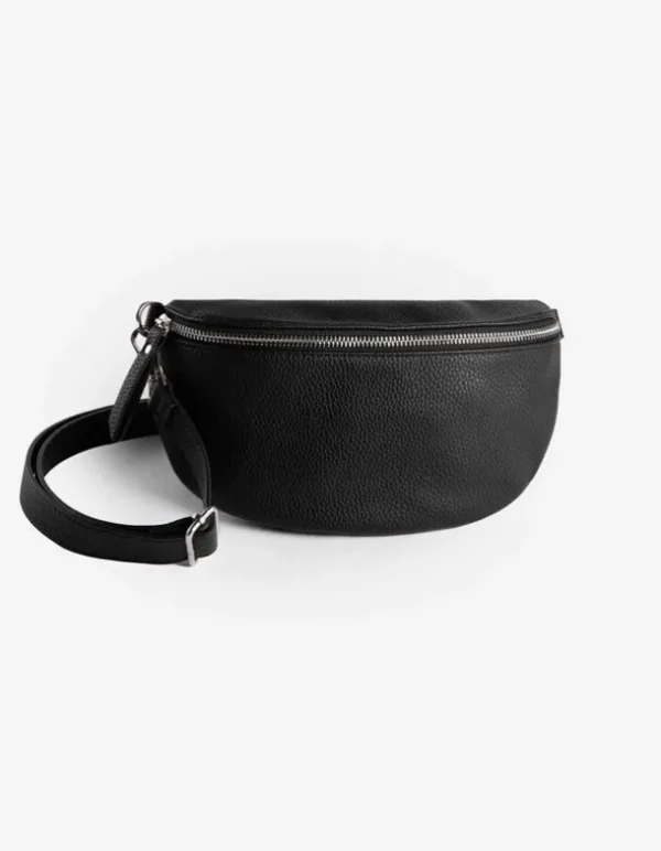 Bauchtasche - Lederoptik - schwarz