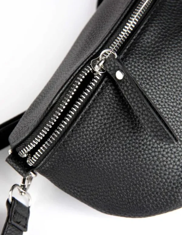 Bauchtasche - Lederoptik - schwarz
