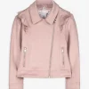 Bikerjacke - Kunstleder - rosa