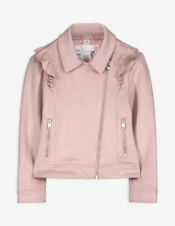 Bikerjacke - Kunstleder - rosa
