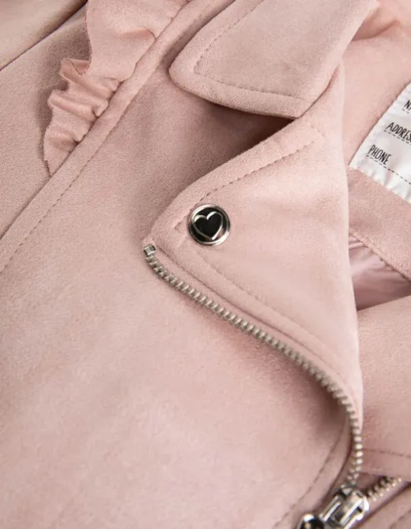Bikerjacke - Kunstleder - rosa