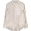 Bluse - Brusttasche - beige