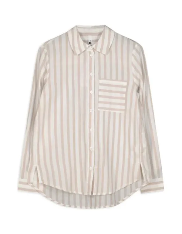 Bluse - Brusttasche - beige