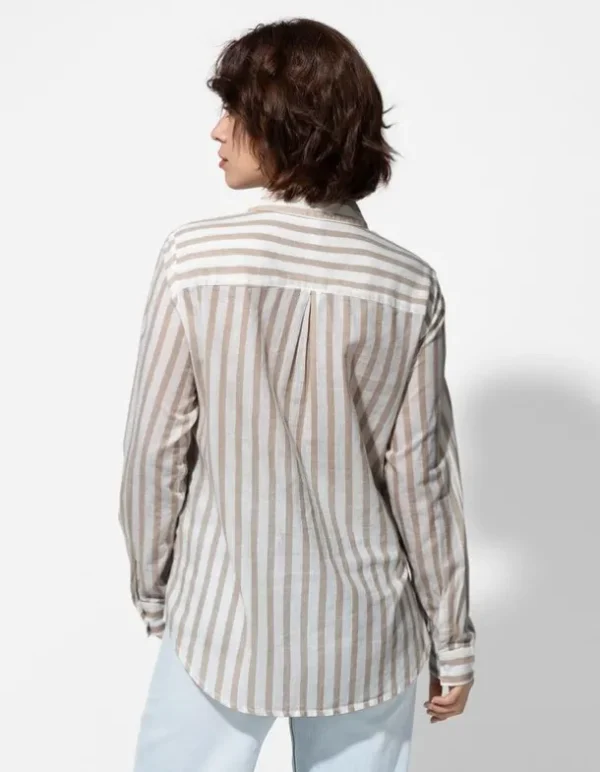 Bluse - Brusttasche - beige