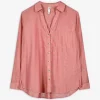 Bluse - Brusttasche - dunkelrot