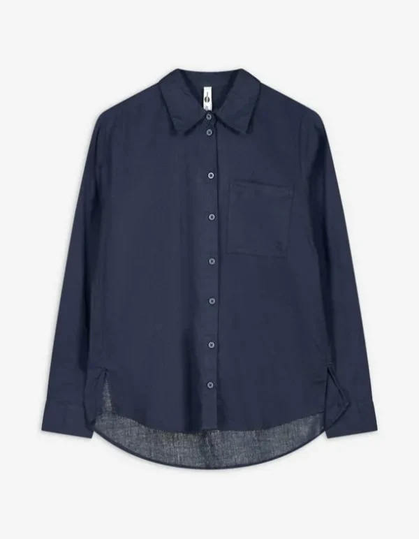 Bluse - Brusttasche - dunkelblau