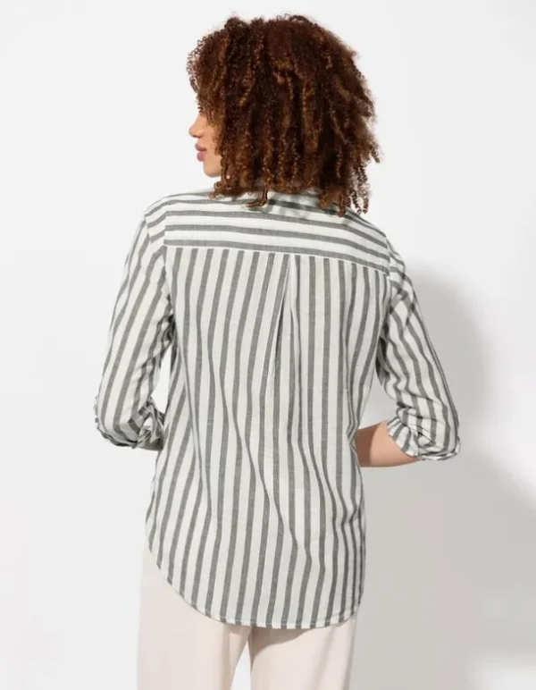Bluse - Brusttasche - dunkelgrün