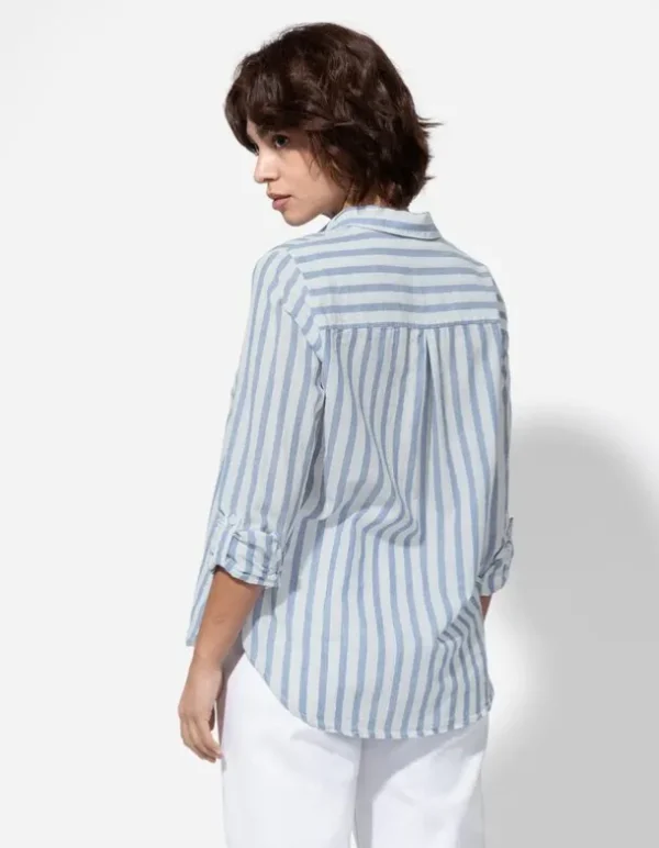 Bluse - Brusttasche - dunkelblau