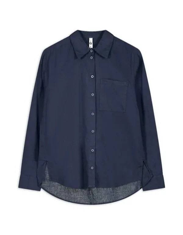 Bluse - Brusttasche - dunkelblau
