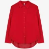 Bluse - Brusttasche - rot