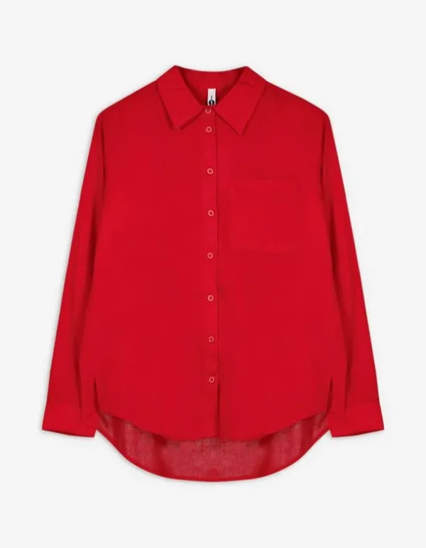 Bluse - Brusttasche - rot