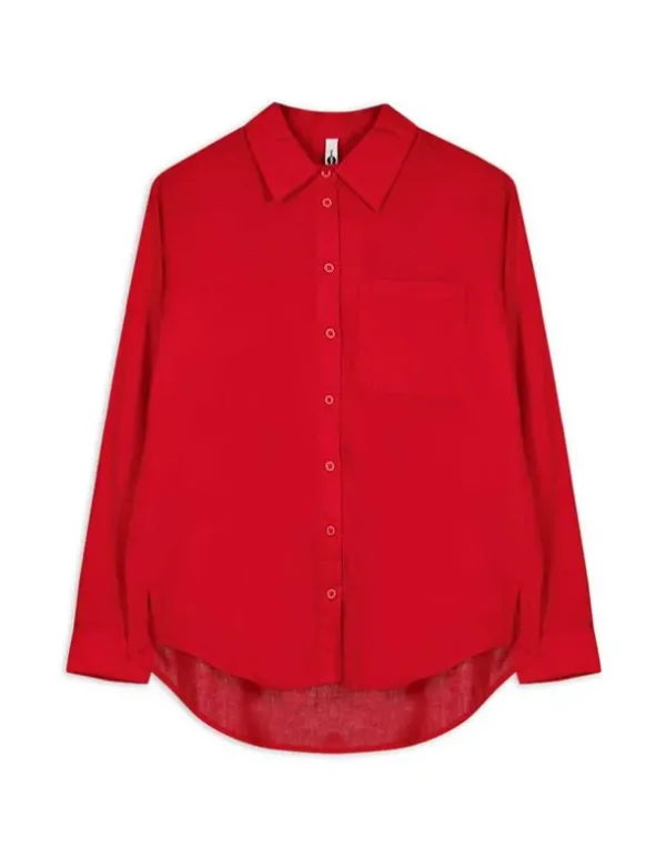 Bluse - Brusttasche - rot