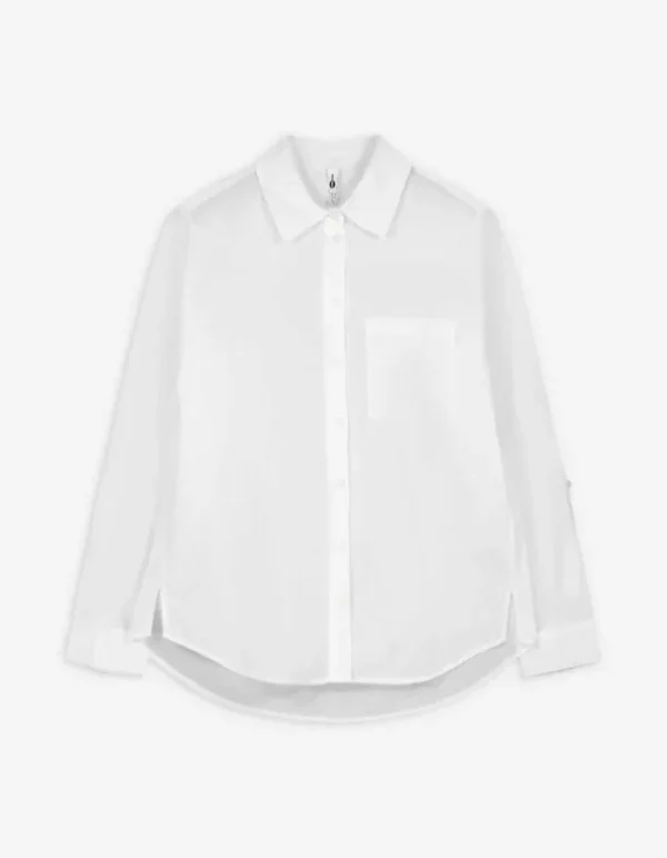 Bluse - Brusttasche - weiß