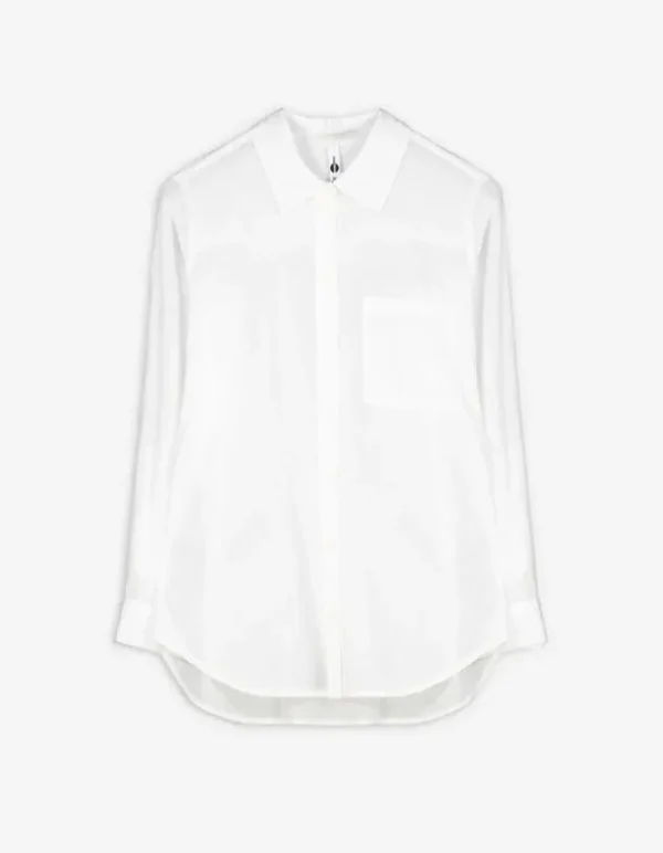 Bluse - Brusttasche - weiß