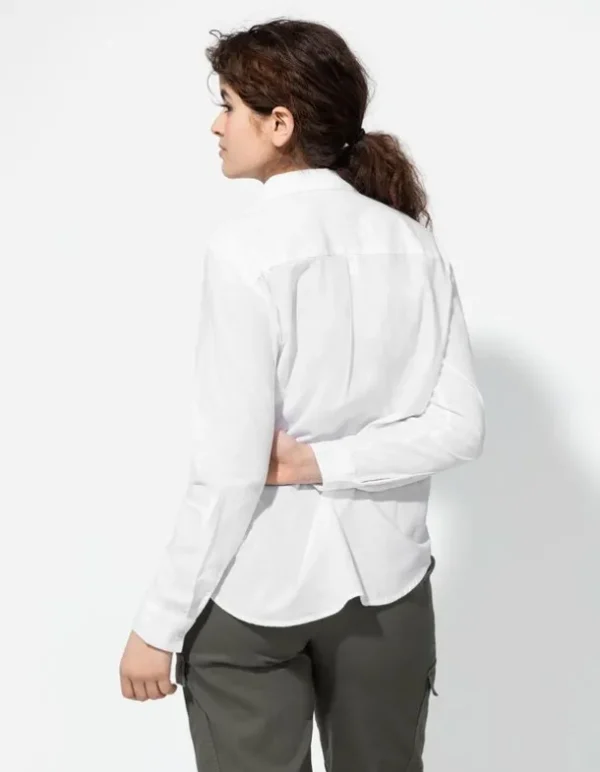 Bluse - Brusttasche - weiß