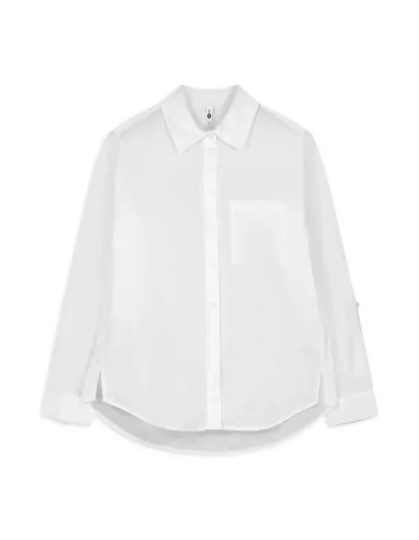Bluse - Brusttasche - weiß