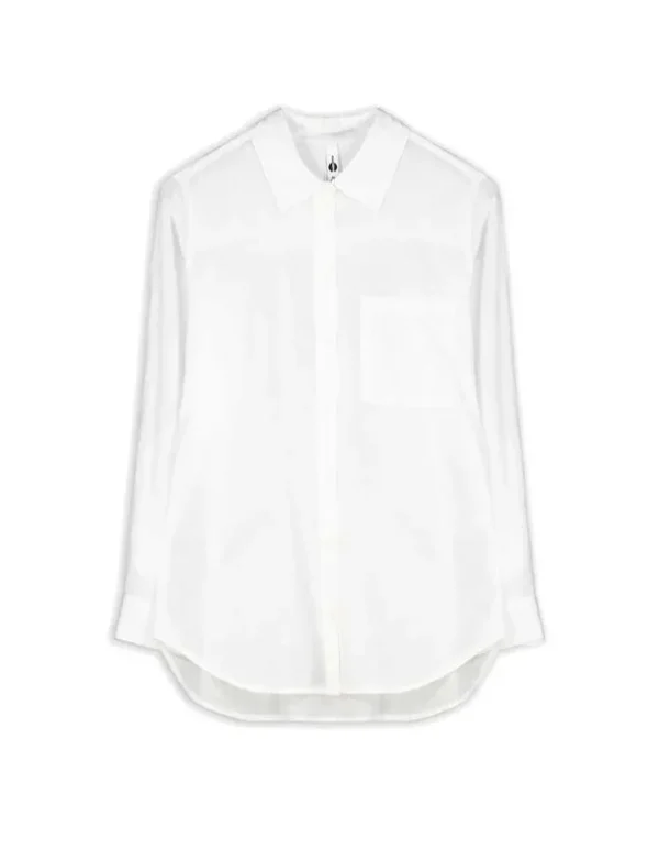 Bluse - Brusttasche - weiß