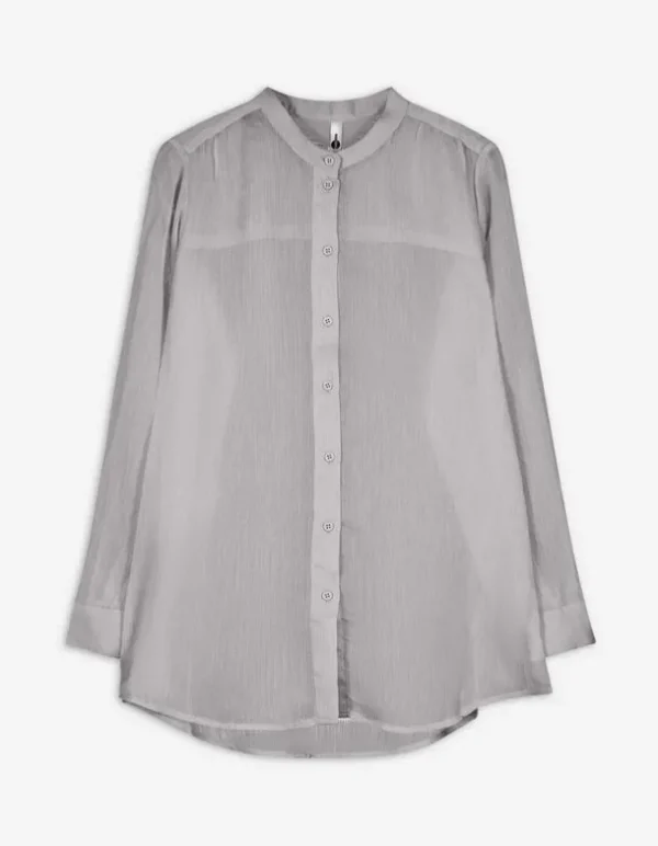 Bluse - Chiffon - grau