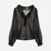 Bluse - Chiffon - schwarz