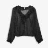 Bluse - Chiffon - schwarz