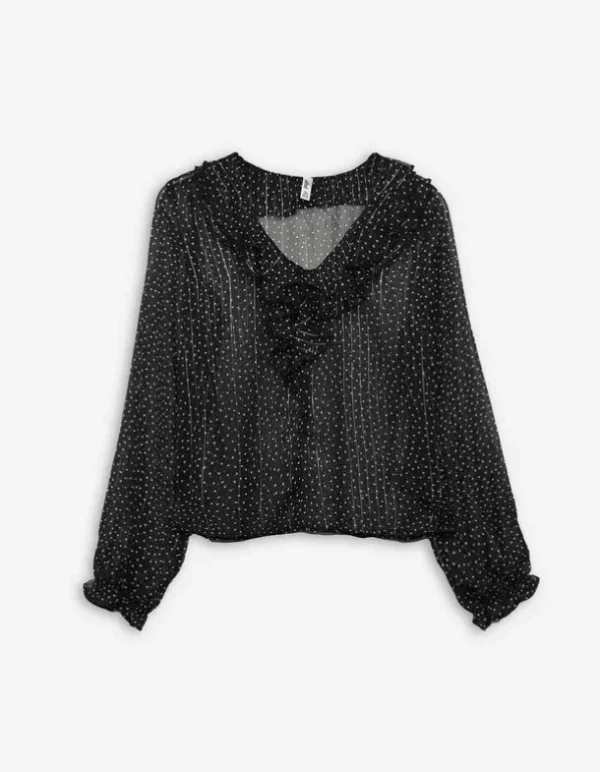 Bluse - Chiffon - schwarz