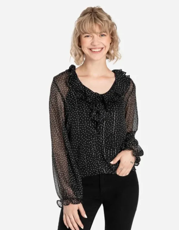 Bluse - Chiffon - schwarz