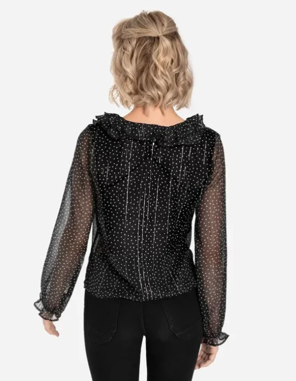 Bluse - Chiffon - schwarz