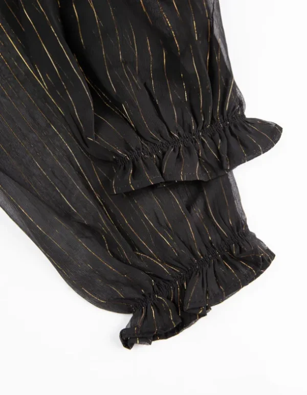 Bluse - Chiffon - schwarz