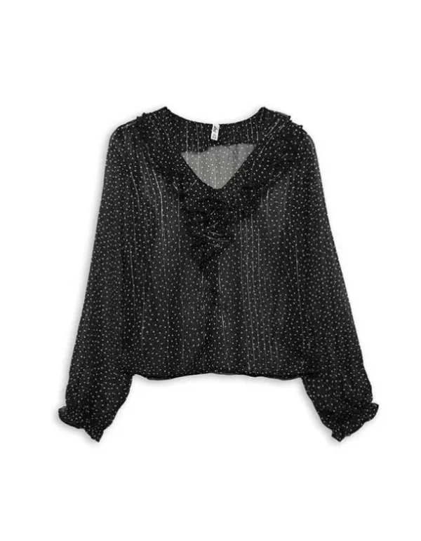 Bluse - Chiffon - schwarz