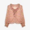 Bluse - Chiffon - weiß