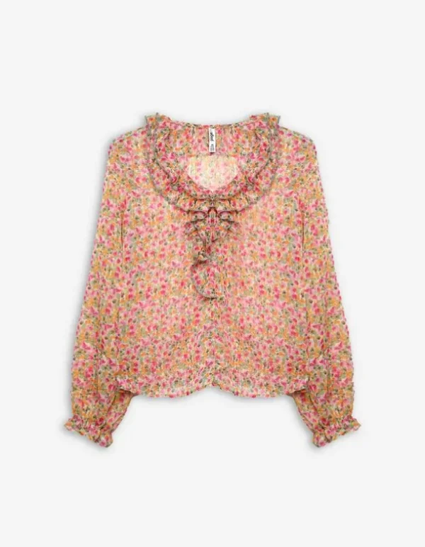 Bluse - Chiffon - weiß