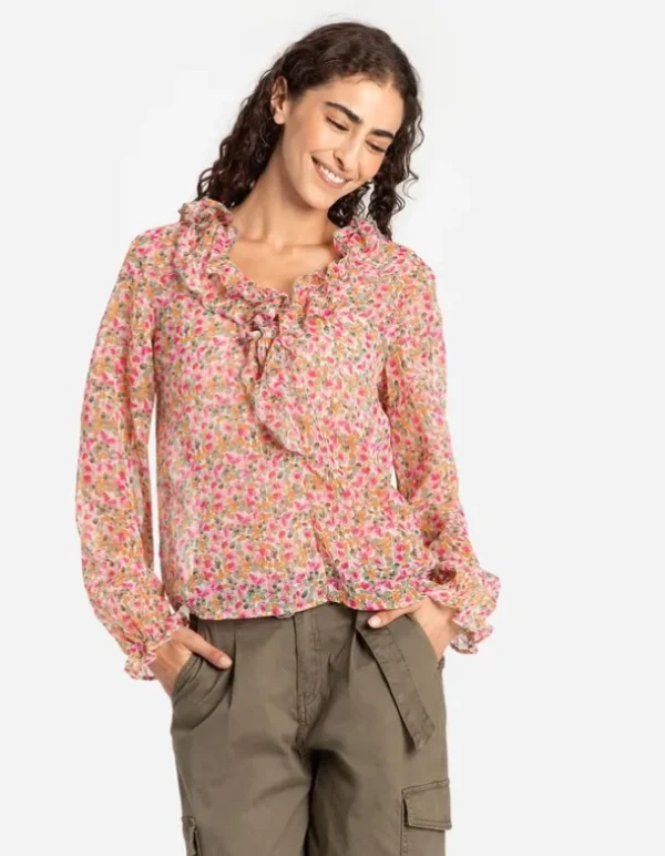 Bluse - Chiffon - weiß