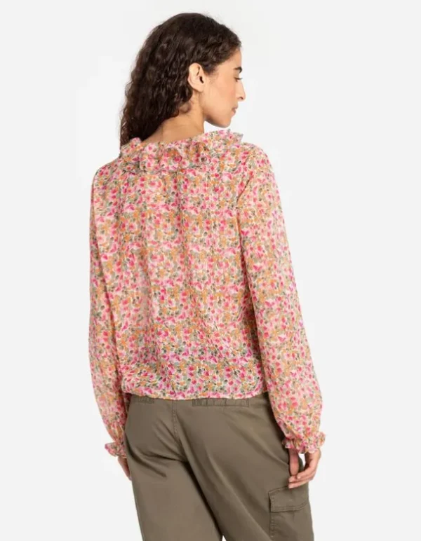 Bluse - Chiffon - weiß