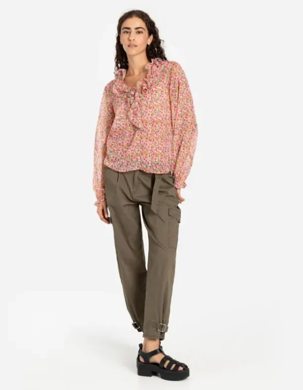 Bluse - Chiffon - weiß