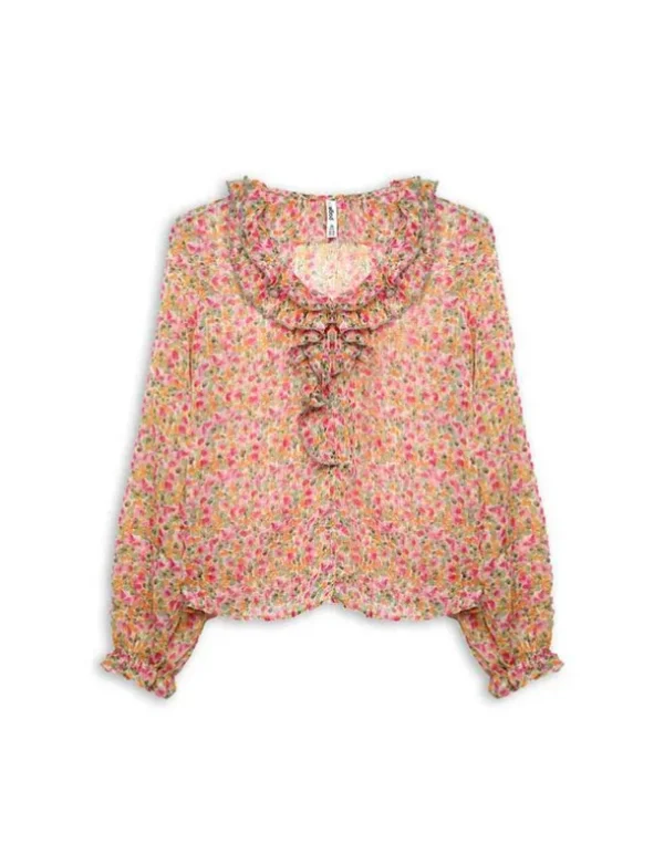 Bluse - Chiffon - weiß