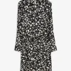 Blusenkleid - Allover-Muster - schwarz