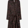 Blusenkleid - Allover-Muster - dunkelbraun
