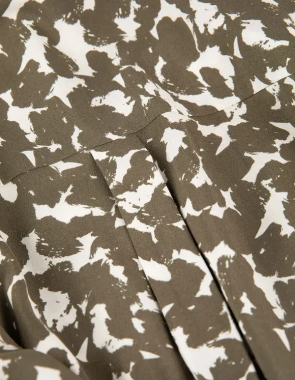 Blusenkleid - Allover-Muster - grün