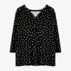 Blusenshirt - Allover-Print - schwarz