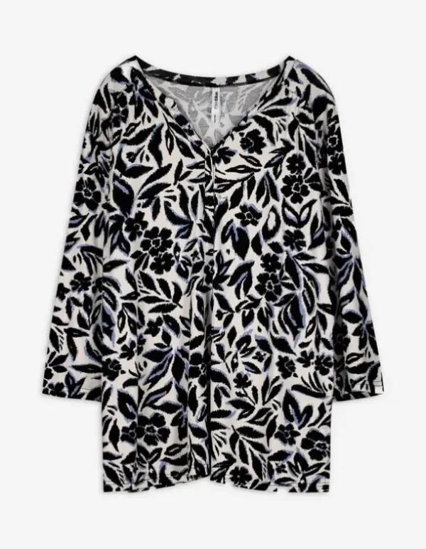 Blusenshirt - Allover-Print - beige