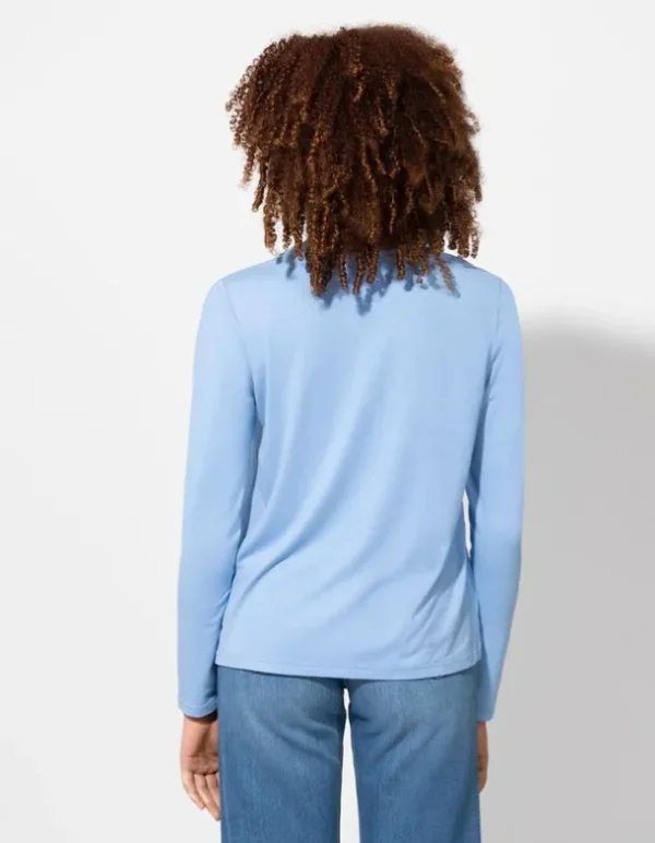 Blusenshirt - V-Ausschnitt - hellblau