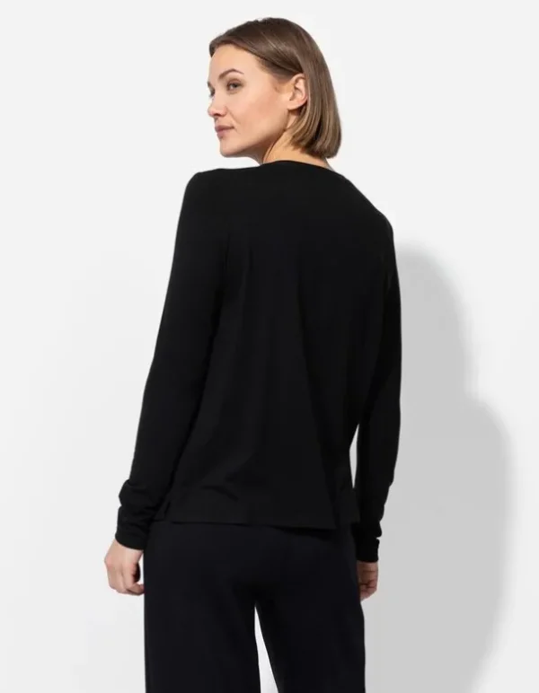 Blusenshirt - V-Ausschnitt - schwarz