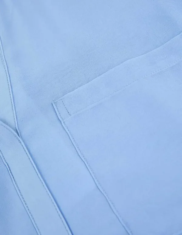Blusenshirt - V-Ausschnitt - hellblau