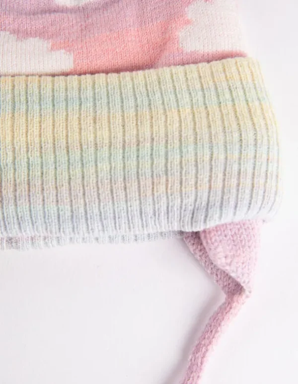 Bommelmütze - Fleece-Futter - rosa