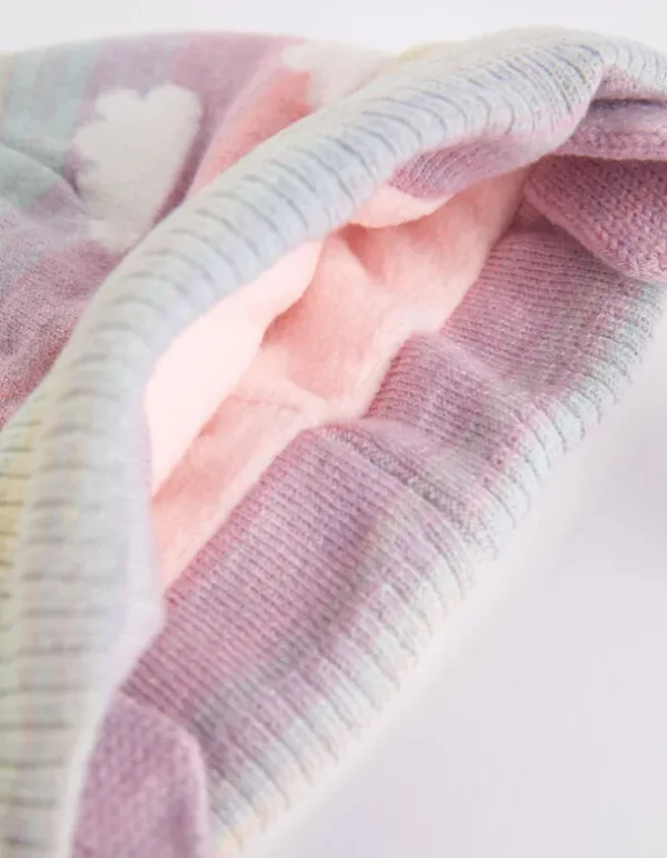 Bommelmütze - Fleece-Futter - rosa