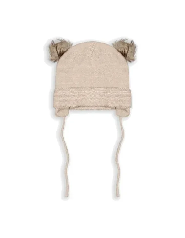 Bommelmütze - Fleecefutter - beige