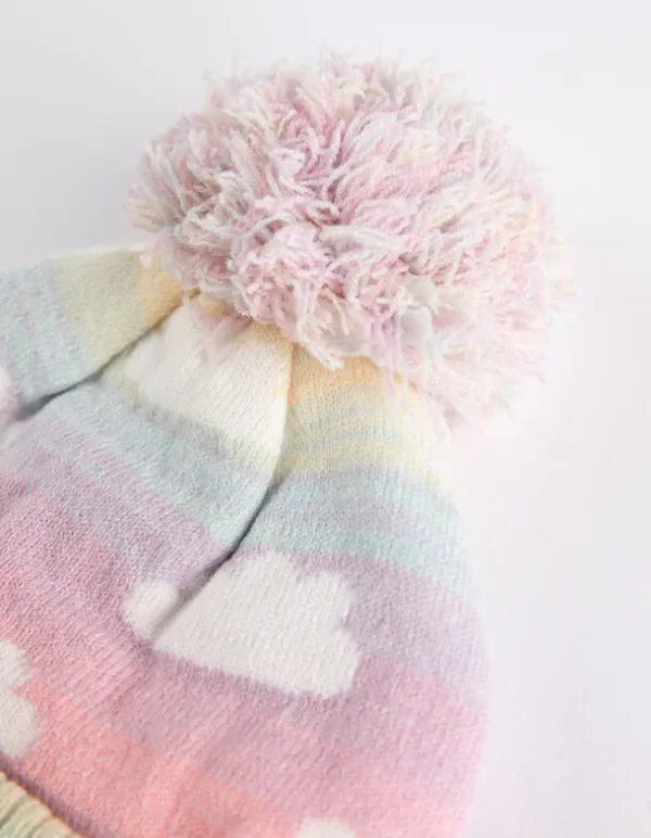 Bommelmütze - Fleece-Futter - rosa