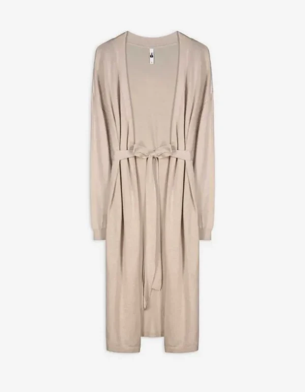 Cardigan - Bindegürtel - beige