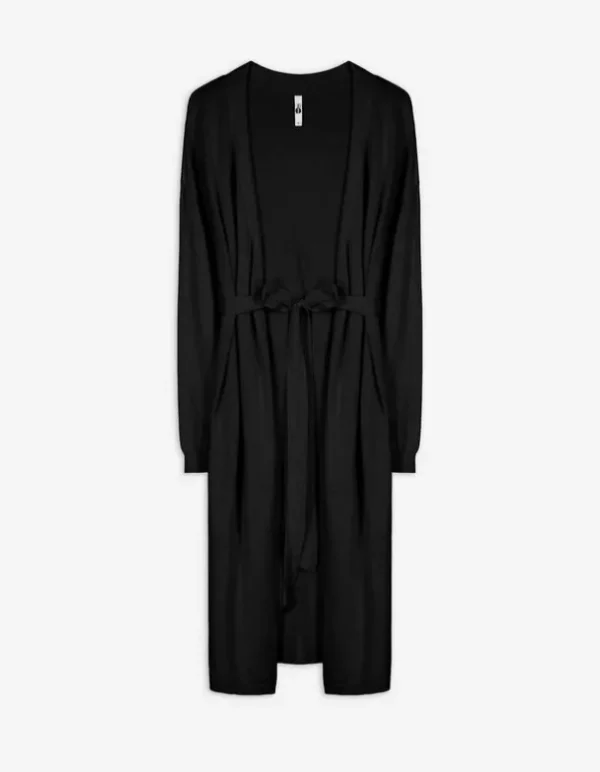 Cardigan - Bindegürtel - schwarz