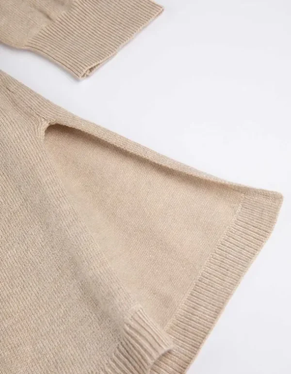 Cardigan - Bindegürtel - beige